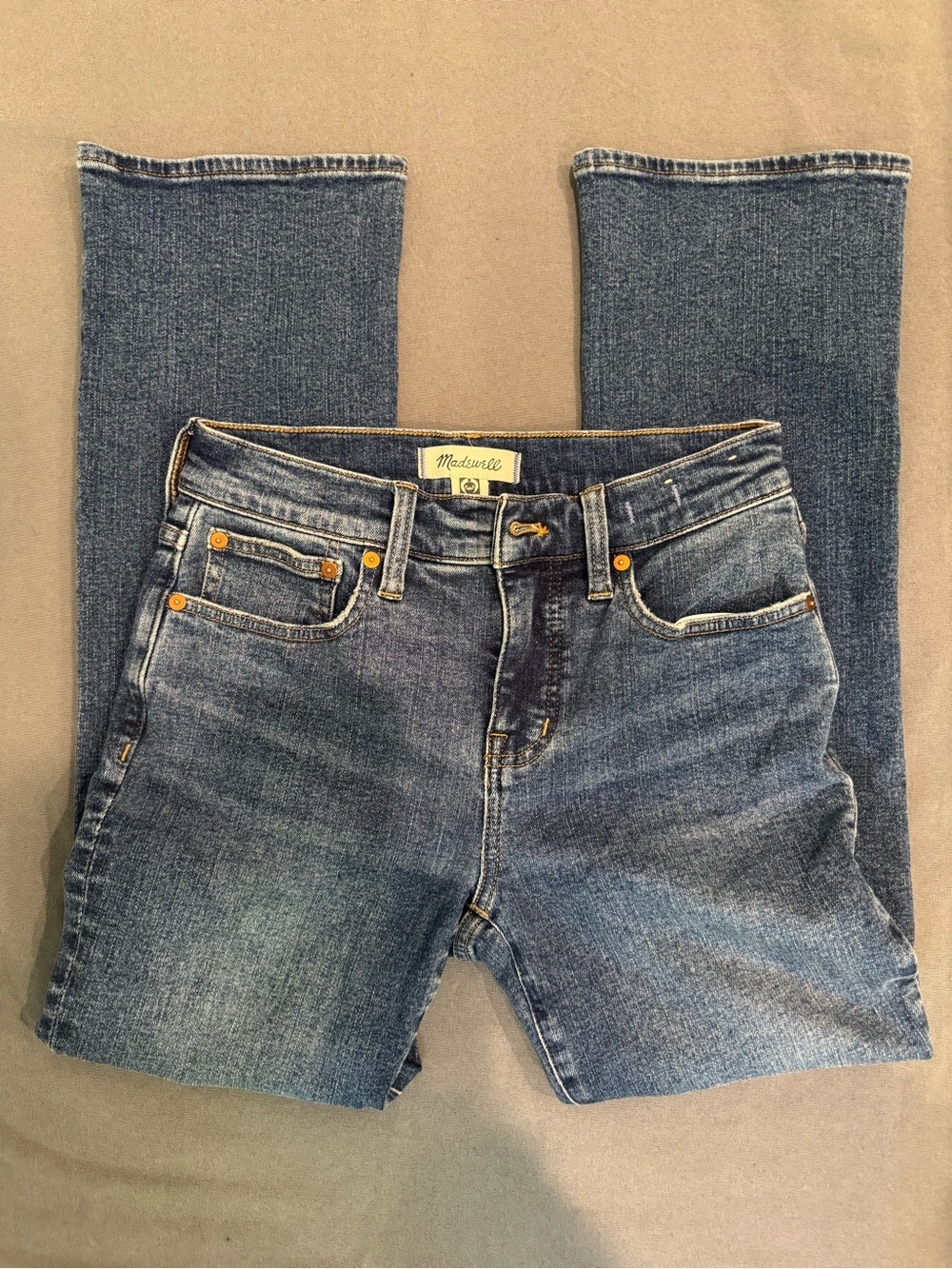 Madewell Women's Blue Denim Jeans - Mid Rise Kick Out Jeans Size 25